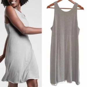 Athleta Modal Reversible Santorini Sleeveless High-Neck White & Gray Dress XL
